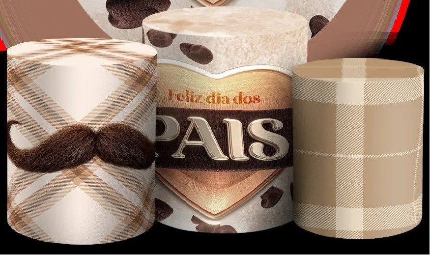 Papai 3D Creme E Marron Cilindro Redondo Pmg - FOCUSEVENTOSJATAI