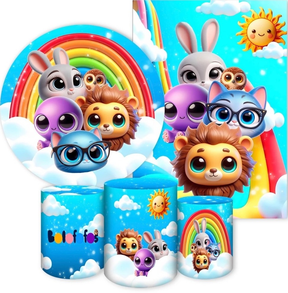 Bolofofo Arco Iris 3D Cilindro Redondo Pmg - FOCUSEVENTOSJATAI
