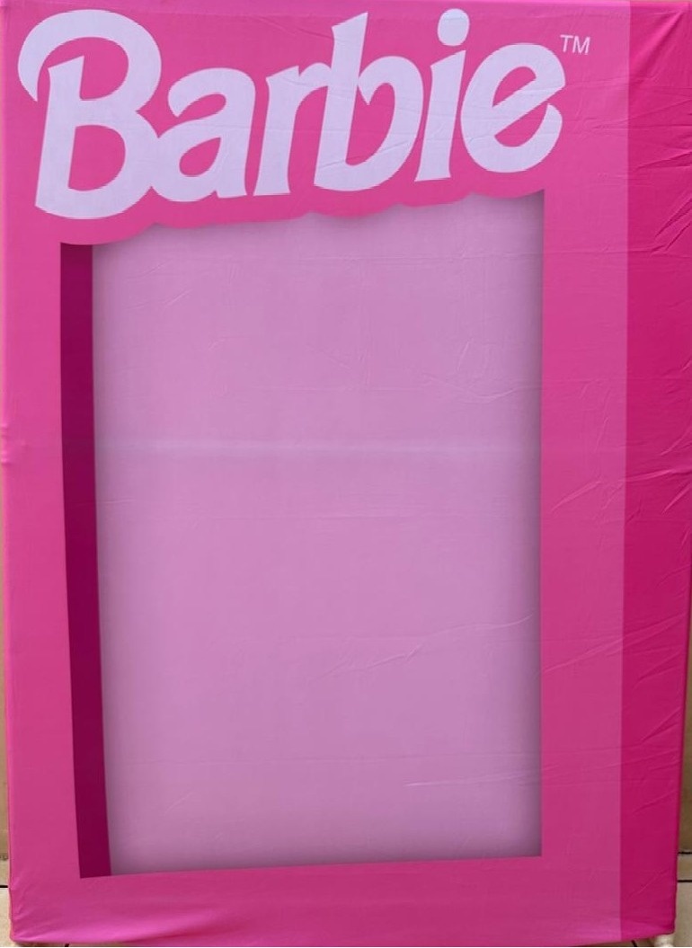 Barbie Caixa Rosa Claro Painel Retangular 220X150Cm Fundo Rosa Chiclete - FOCUSEVENTOSJATAI