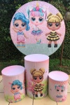 Lol Glitter Azul Lilás E Rosa Painel Redondo 150Cm - imagem 2