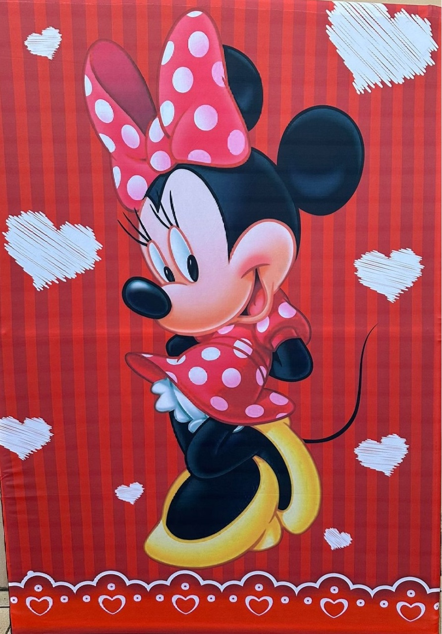 Minie Vermelha Coração Painel Retangular 220X150Cms - FOCUSEVENTOSJATAI