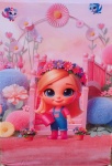 Jardim Cute Rosa Loirinha Painel Retangular 220X150Cm Fundo Rosa Claro Liso - imagem 1