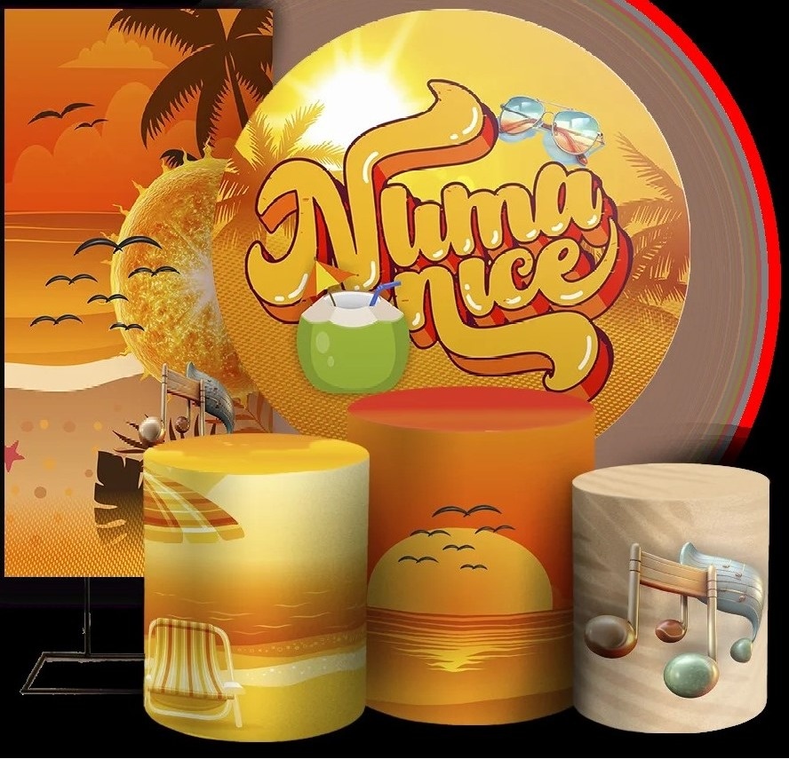 Tardezinha Numa Nice Numa Boa Fundo Laranja Escuro Painel Retangular 220X150Cm - FOCUSEVENTOSJATAI