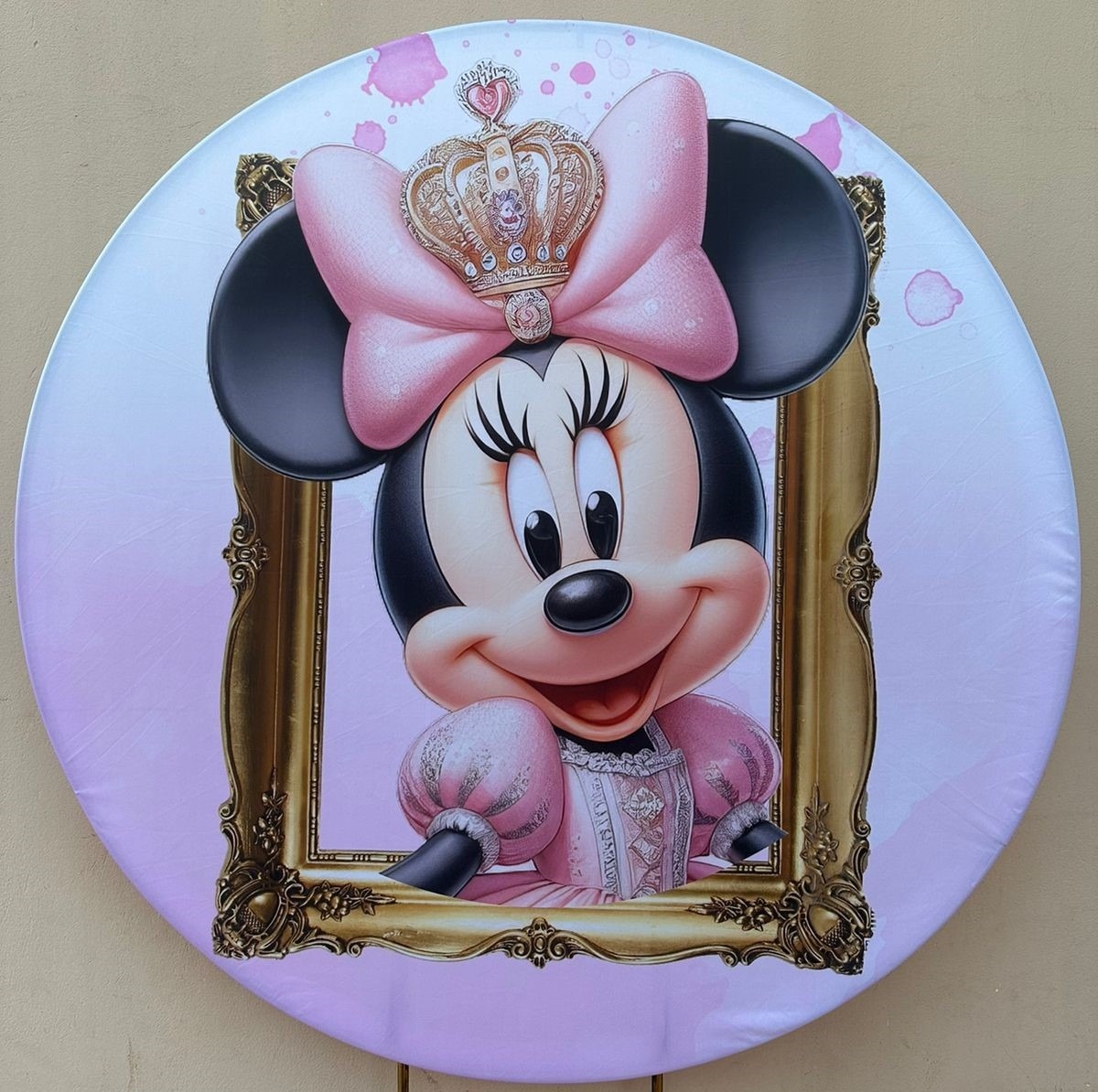 Minie Rosa Princesa Painel Redondo 150Cm - FOCUSEVENTOSJATAI