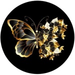 Borboleta Preto E Dourado - Painel Red150Cms - imagem 1