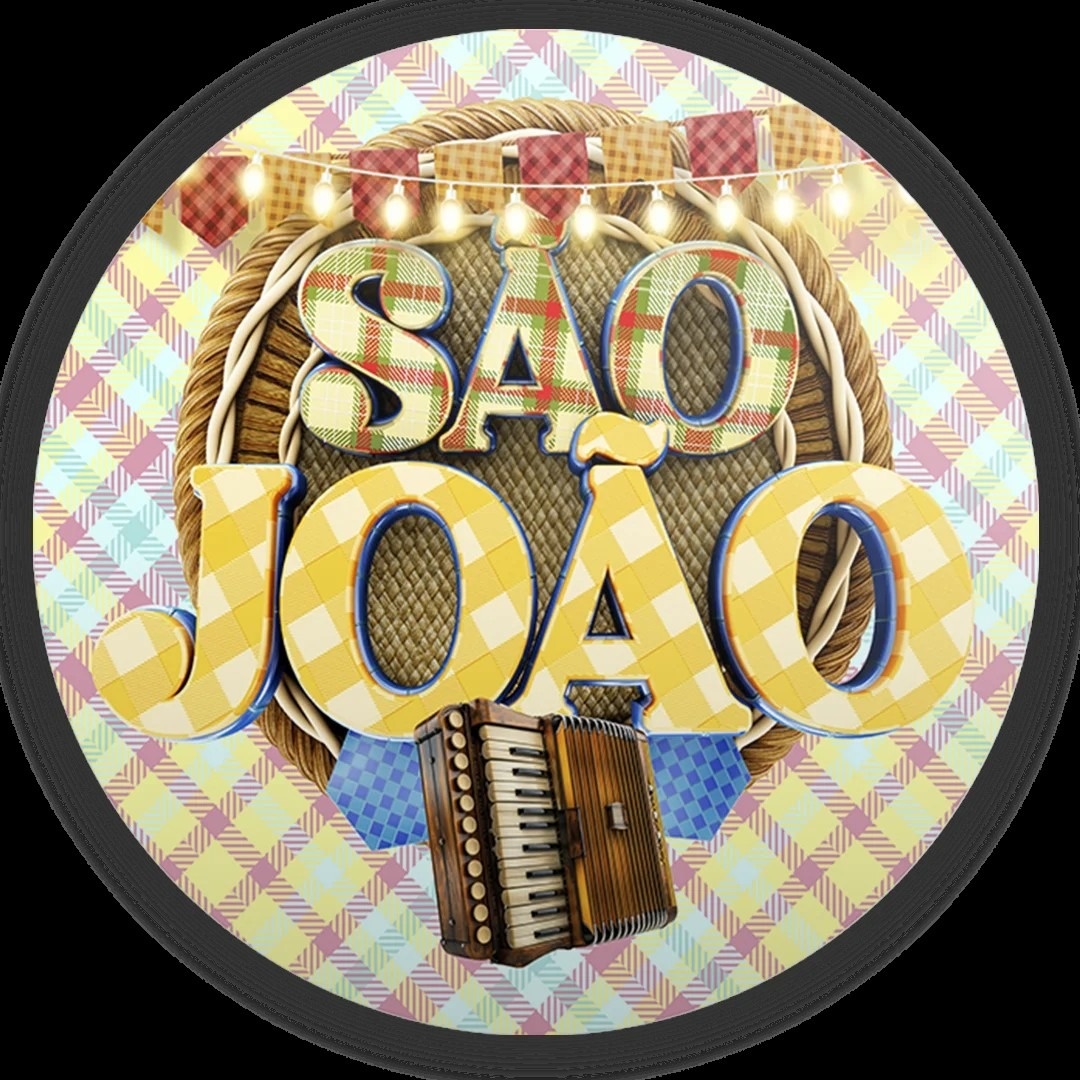 Festa Junino São Joao Safona de Madeira Painel Redondo 150Cm - FOCUSEVENTOSJATAI