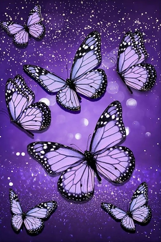 Borboleta Glitter Violeta Painel Retangular 220X150Cm - FOCUSEVENTOSJATAI