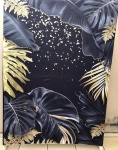 Folhagem Costela de Adao Preto E Dourado Painel Redondo 150Cm - imagem 3
