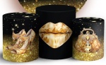 Festa da Patroa Dourado E Preto Cilindro Redondo Pmg - imagem 1