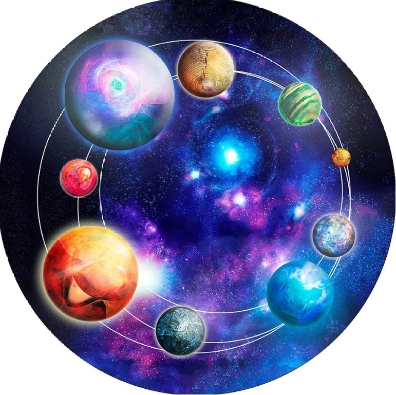 Galaxia 9 Planetas Painel Redondo 150Cm - FOCUSEVENTOSJATAI