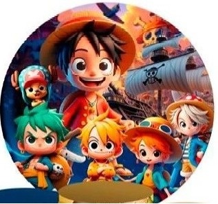 One Piece Cute 3D Painel Redondo 150Cm - FOCUSEVENTOSJATAI