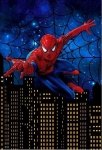 Homem Aranha Predios Painel Retangular 220X150Cm Fundo Preto - imagem 1