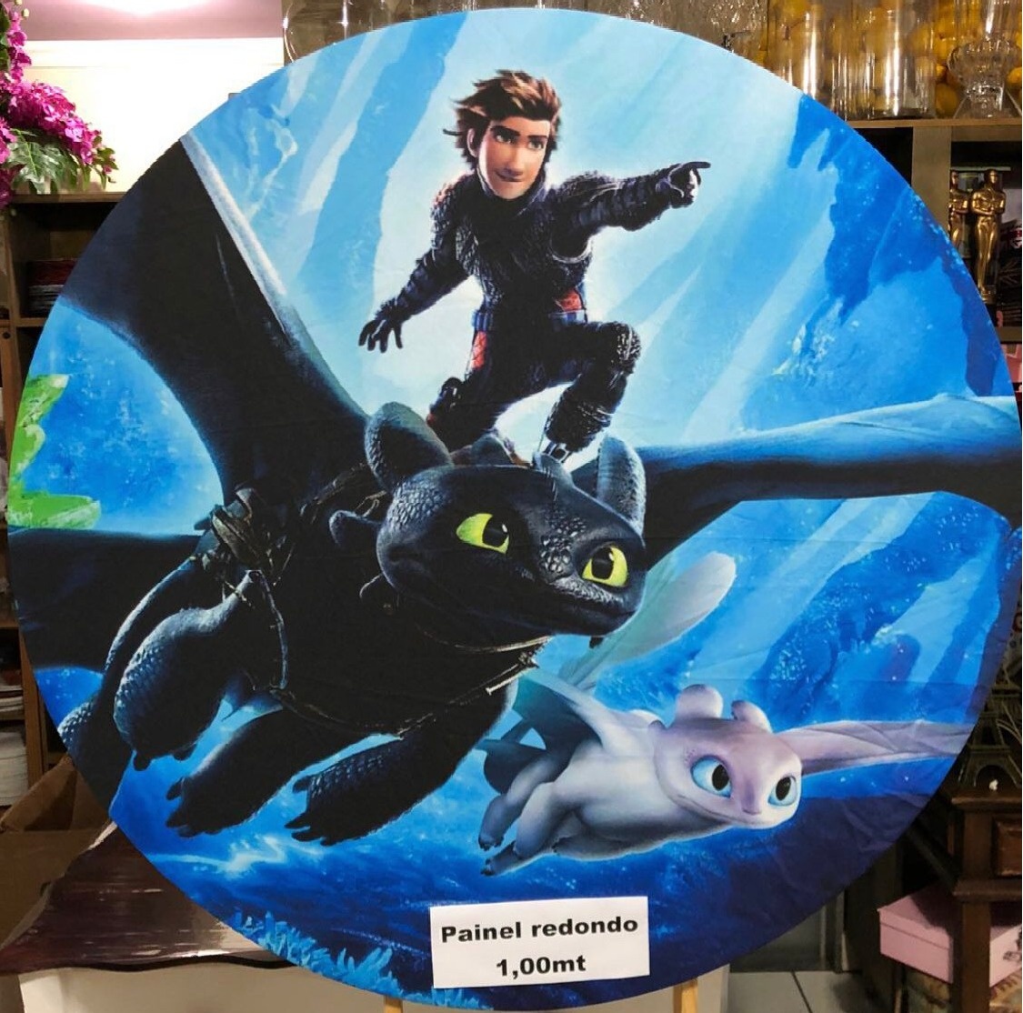 Como Treinar Seu Dragão Azul Painel Redondo 100Cm - FOCUSEVENTOSJATAI