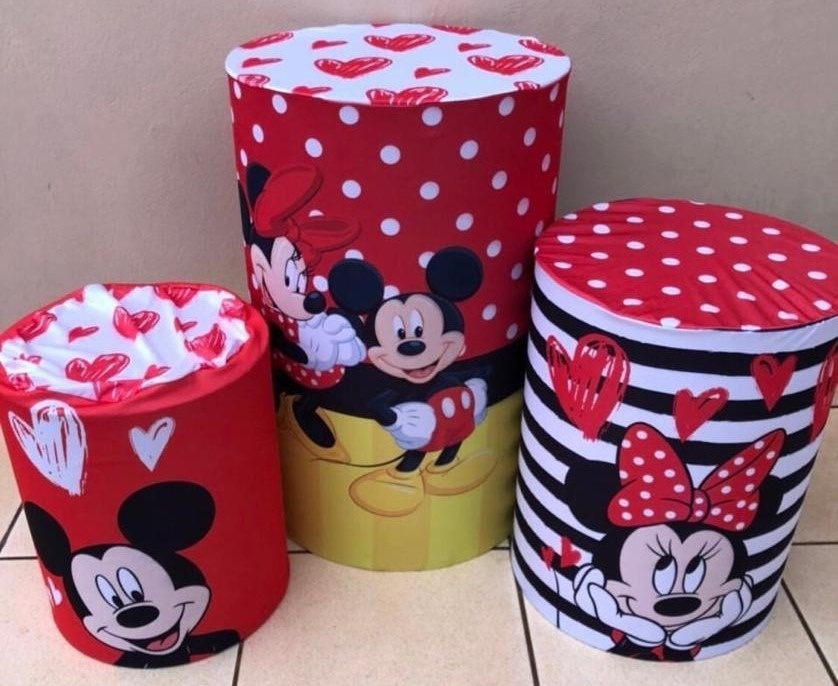 Mickey E Minie Vermelho E Amarelo Cilindro Redondo Pmg - FOCUSEVENTOSJATAI