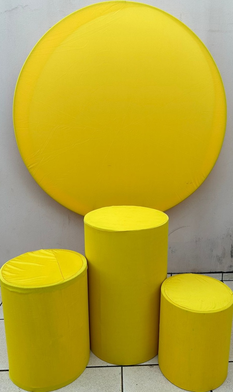 Amarelo Vivo Liso - Painel Redondo 150Cms - FOCUSEVENTOSJATAI