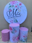 Mãe Floral Rosa Mãe Eu Te Amo Painel Redondo 150Cm - imagem 2