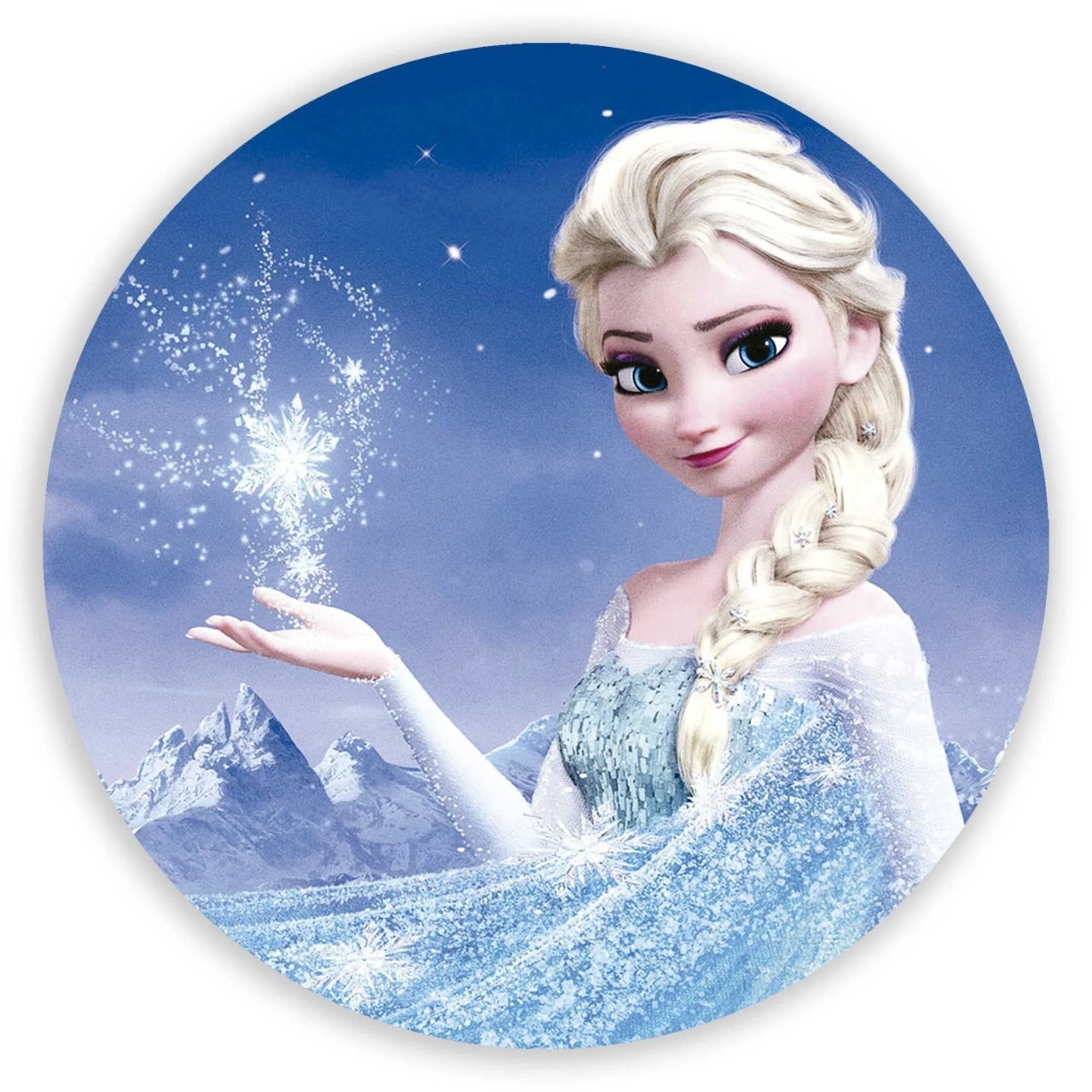 Frozen 3D Elza Mundo Do Gelo Painel Redondo 150Cm - FOCUSEVENTOSJATAI