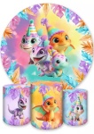 Dinossauros Baby 3D Cute Folhagem Coloridas Cilindro Redondo Pmg - imagem 2