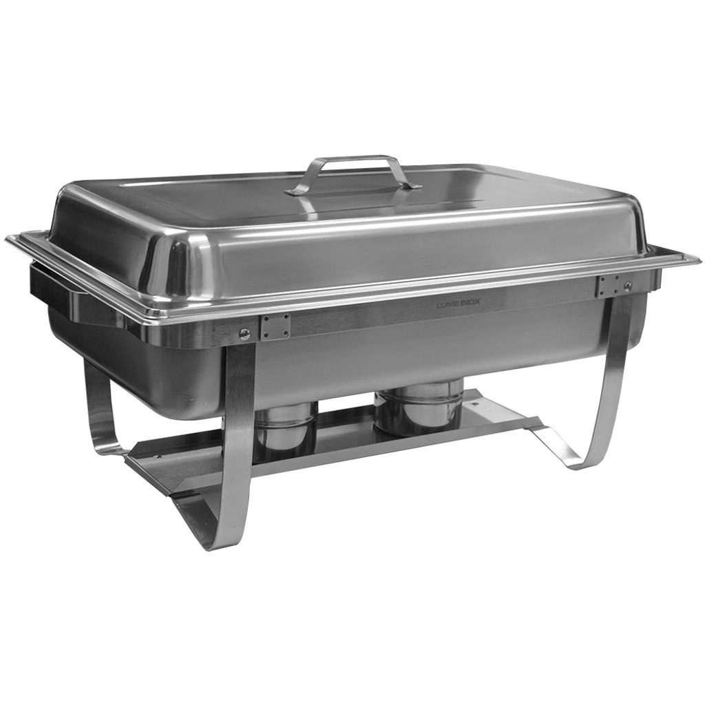 Rechaud Aço Inox Retangular Chapado - FOCUSEVENTOSJATAI