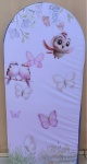 Lilas Escuro Fundo Passarinhos 3D Rosa E Lilas Painel Retangular 200X100Cm - imagem 2