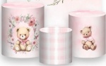 Cha Revelação Ursinho Laço Rosa Candy Cilindro Redondo Pmg - imagem 1