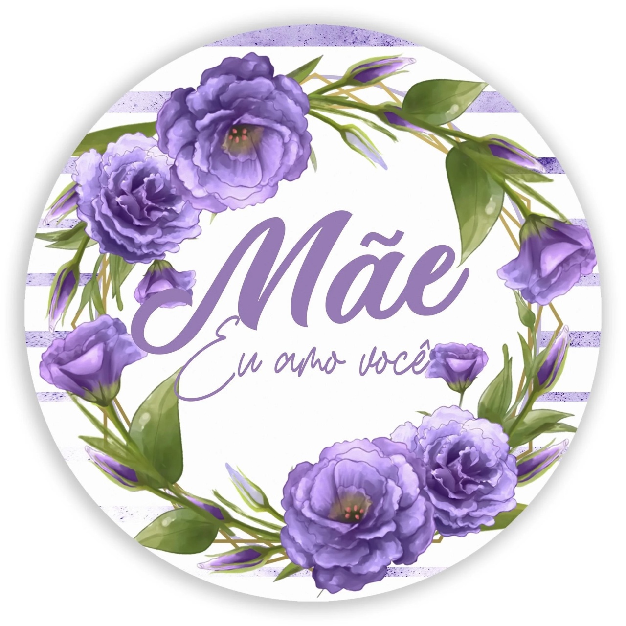 Mãe Floral Lisianthus Lilas Painel Redondo 150Cm - FOCUSEVENTOSJATAI