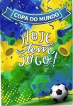 Futebol Copa Do Mundo Hoje Tem Jogo Painel Retangular 220X150Cm Fundo Azul Roual Liso - imagem 1