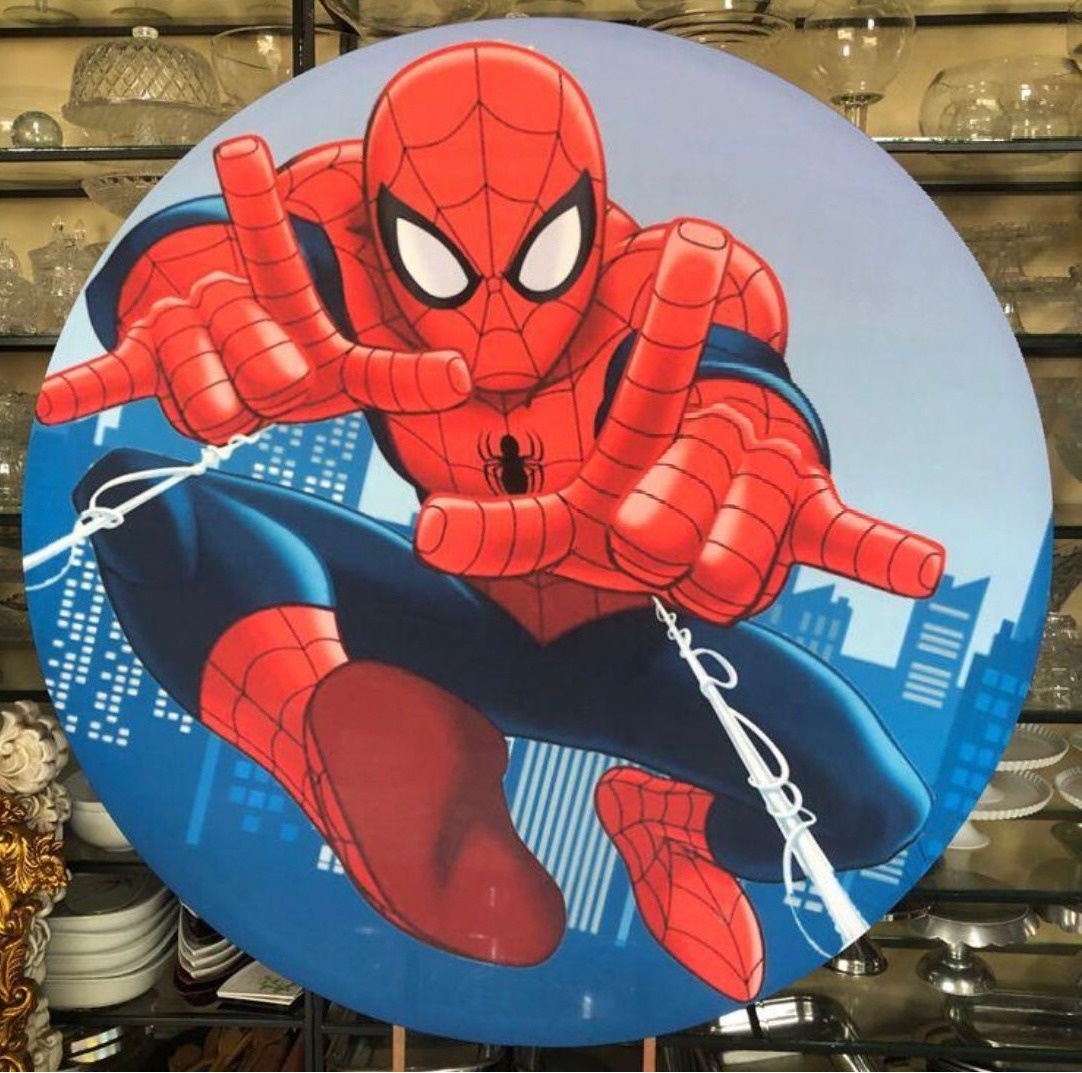 Homem Aranha Predio Azul Painel Redondo 150Cm - FOCUSEVENTOSJATAI