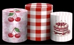 Cerejinha Do Bolo Xadrez Vermelho E Rosa Cilindro Redondo  Pmg - imagem 1