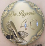 de Repente 40 Sapato Dourado Painel Redondo 150Cm - imagem 1