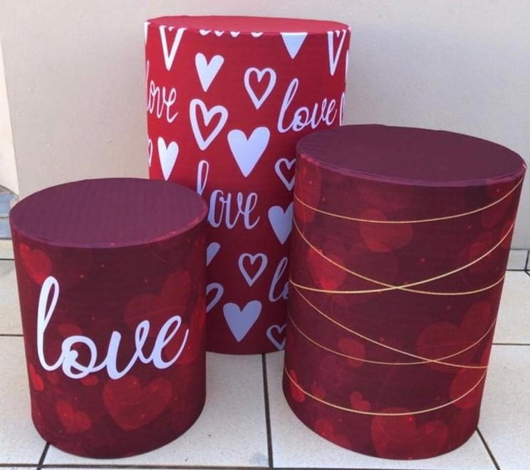 Namorados Amor Branco E Vermelho Cilindro Redondo Pmg - FOCUSEVENTOSJATAI