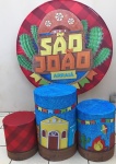 Festa Junino São Joao E  Igrejinha Amarela Painel Retangular 220X150Cm - imagem 2