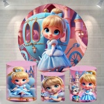 Cinderela 3D Carruagem Azul  Cilindro Redondo Pmg - imagem 2