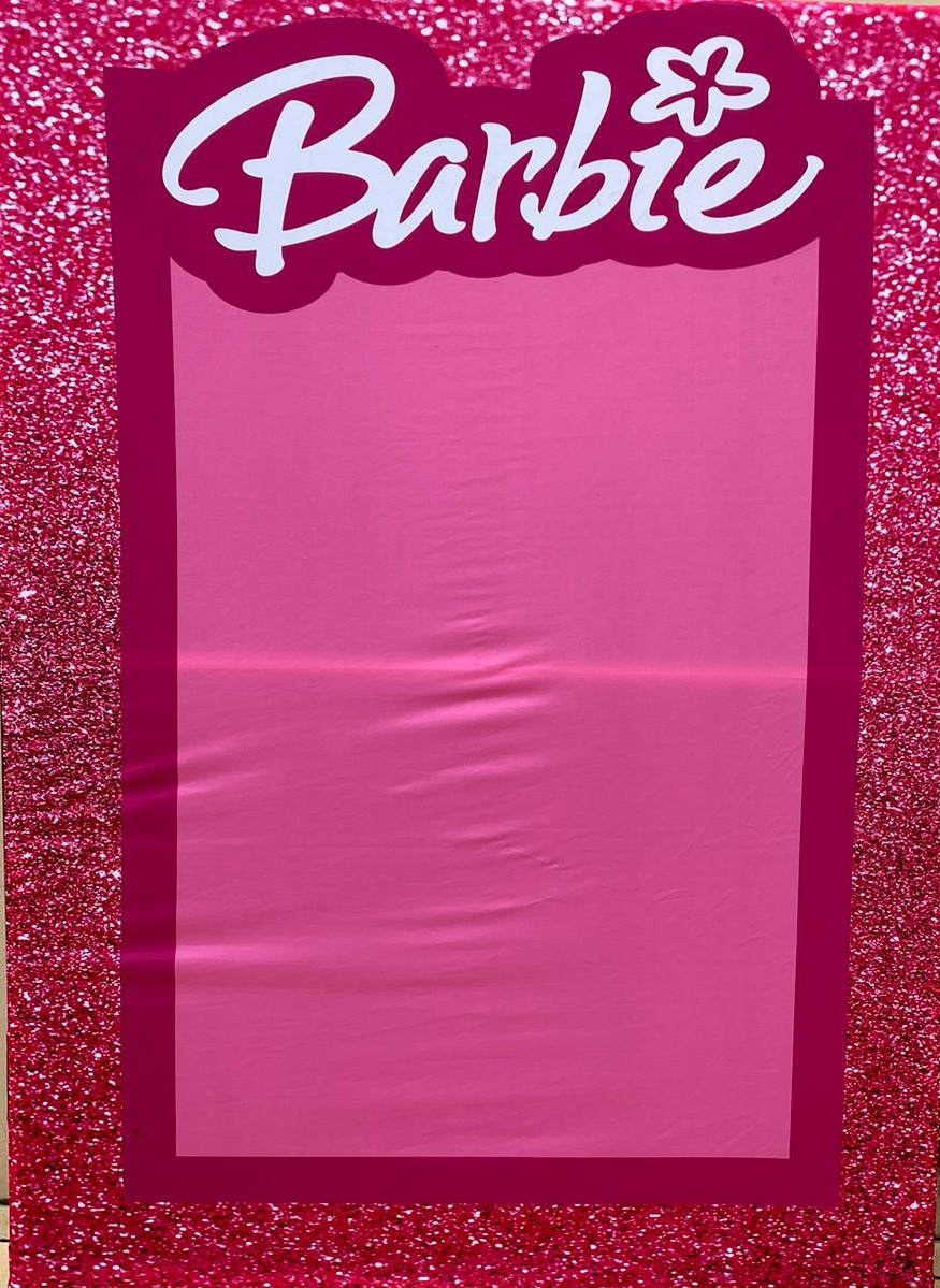 Barbie Caixa Glitter Rosa Painel Retangular 220X150Cm - FOCUSEVENTOSJATAI