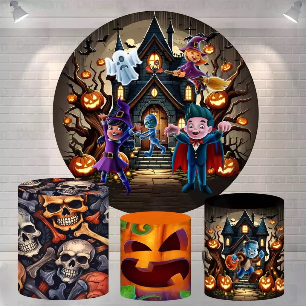 Halloween Familia Adamans Painel Redondo 150Cm - FOCUSEVENTOSJATAI
