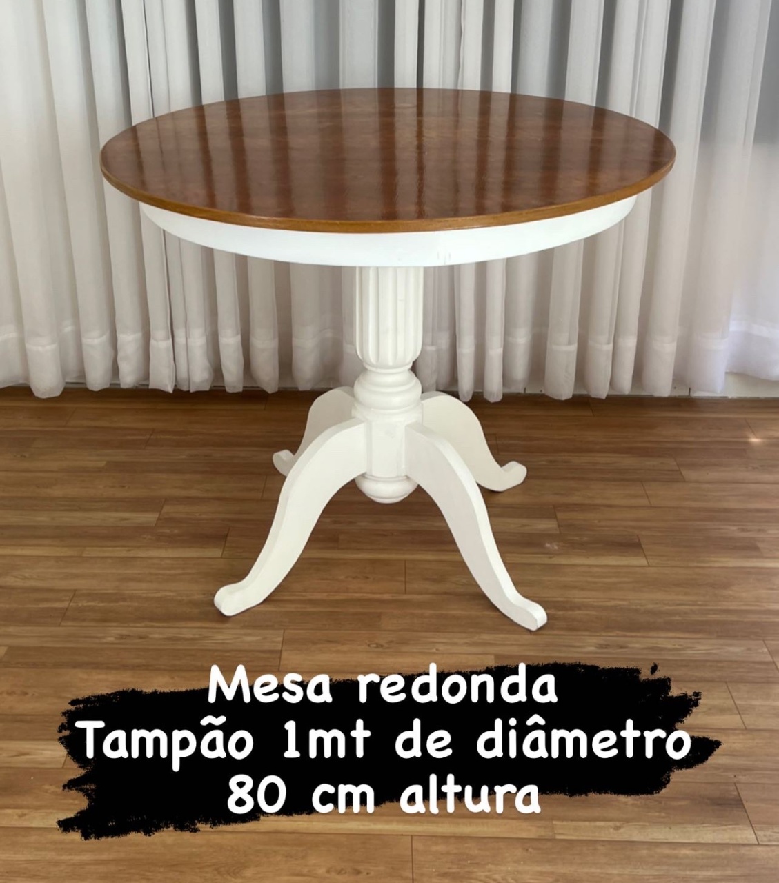 Mesa Branca Com Tampo Rustico - Top Demais Decorações e Locações 