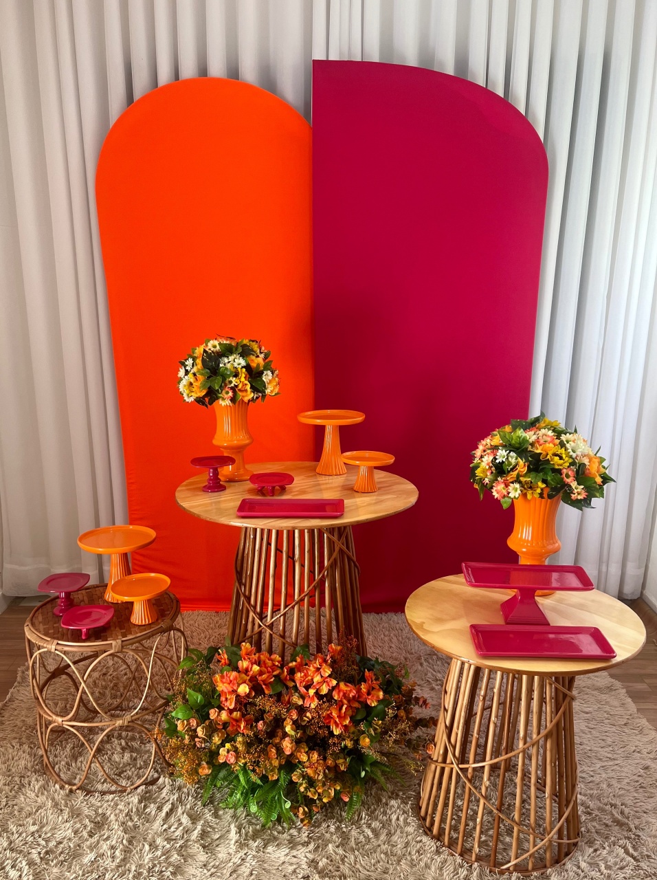 Rosa Pink E Laranja 1 - Top Demais Decorações e Locações 